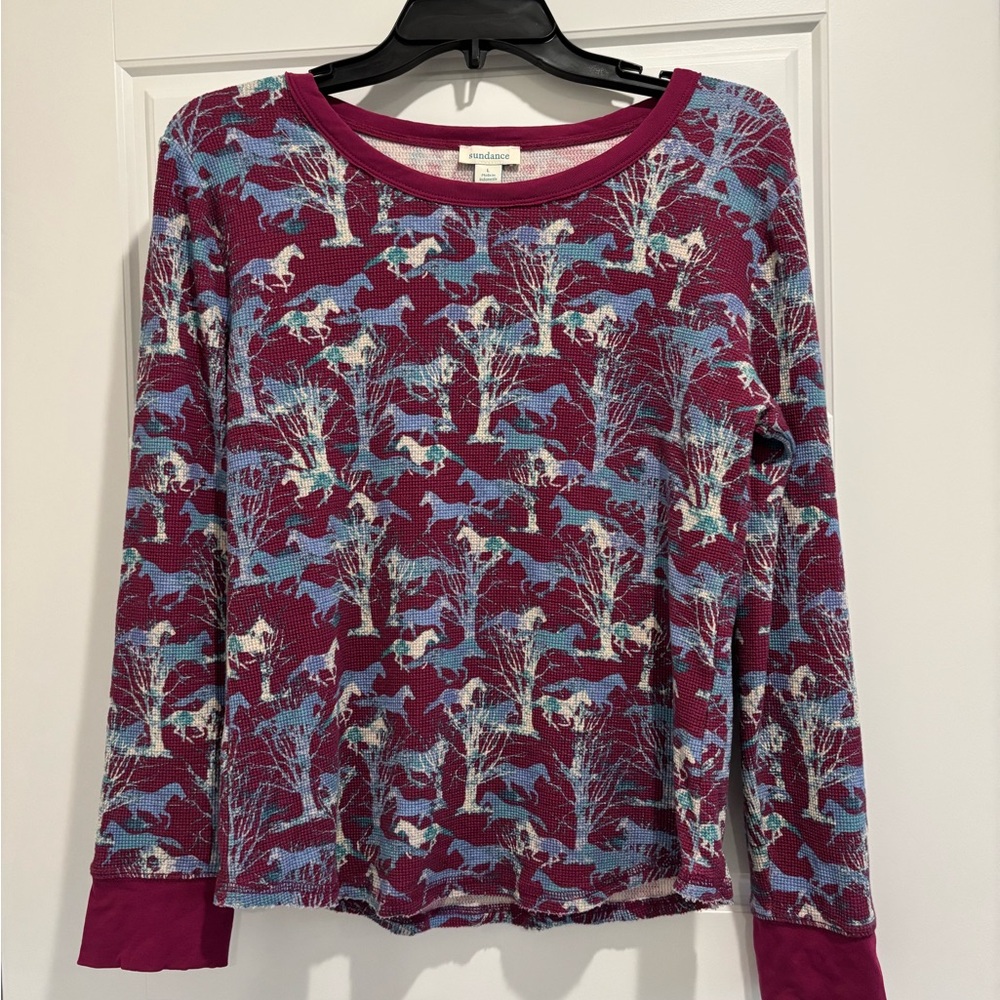 Sundance Cheval Spirit Long Sleeve Thermal Top Size L EUC